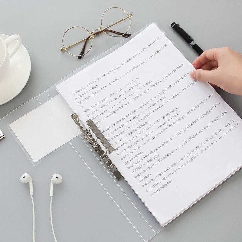 Transparent Single Double File Folder Writing Pad Bookboard Document Clip Plastic Clipboard Paper Clamp Filing Products Holder