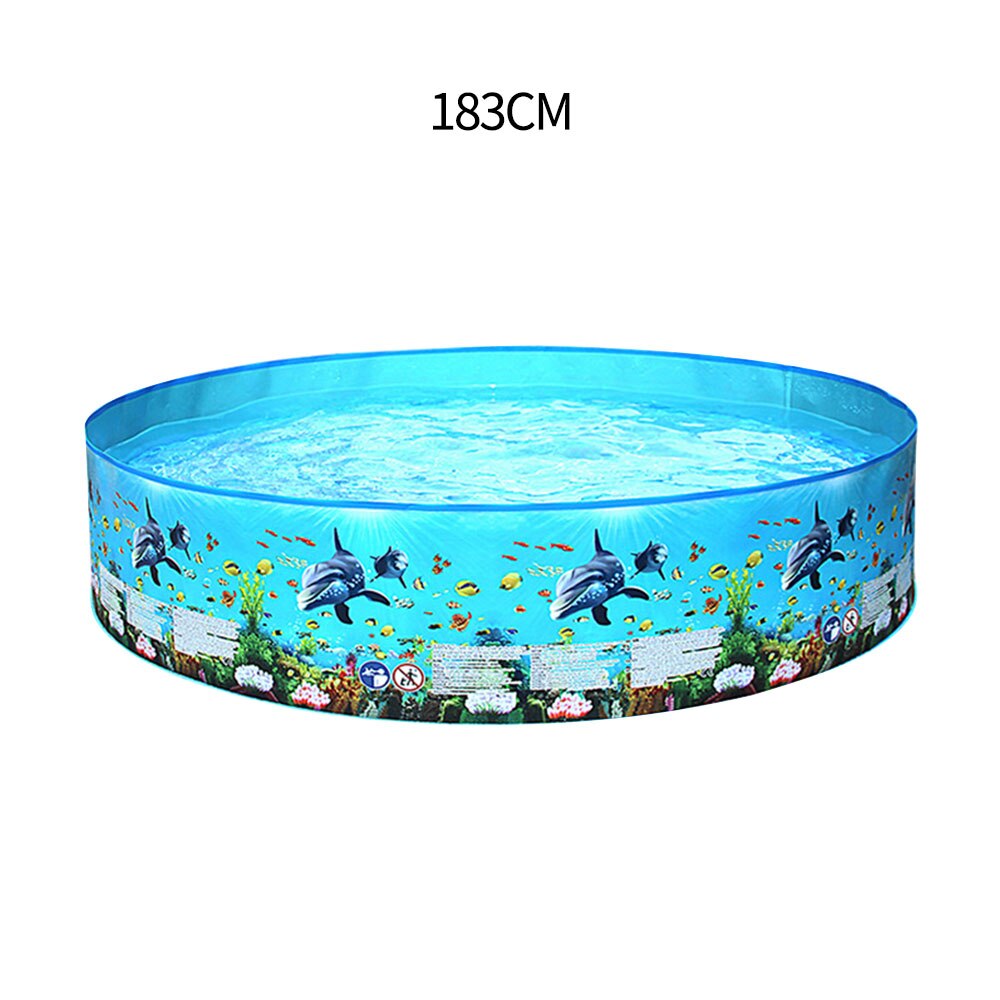 DIA183/244cm Cartoon Pattern Thicken PVC Family Bathing Basin Round Pool Children's Play Pool Fish Pond