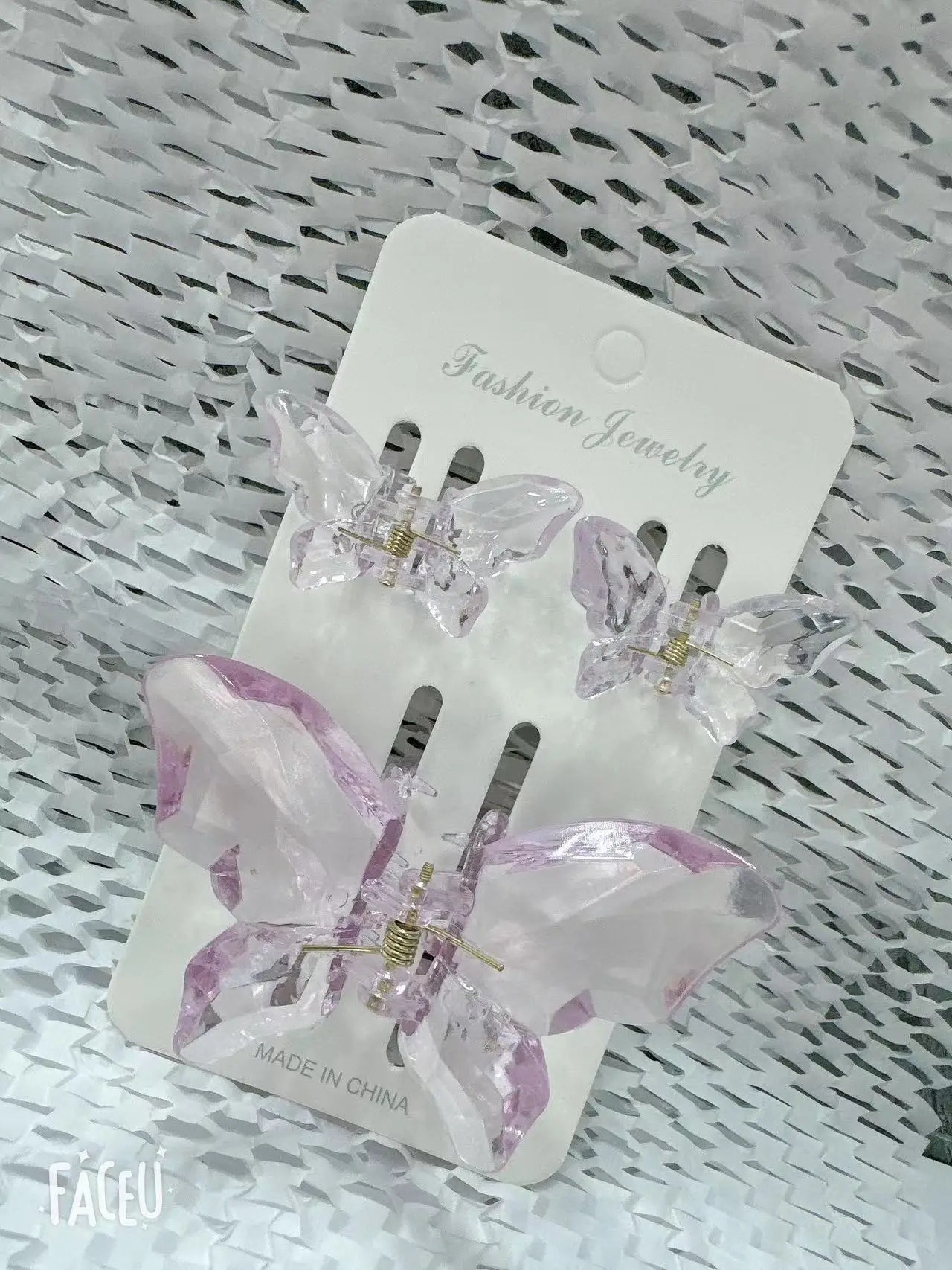 Horquilla de cola de caballo de hada multicolor de estilo coreano, diadema para el pelo, clip de mariposa, accesorios para el cabello femenino de Súper Hada: Morado