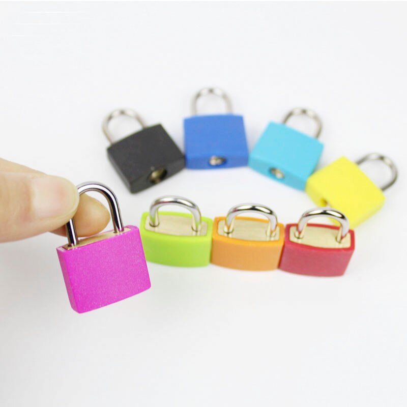 Plastic Casing Lock Brass Lock Body Luggage Zipper Padlock With Two Keys For bags