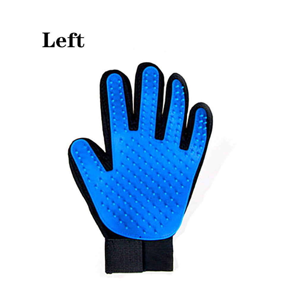 Gants de toilettage pour chiens et chats, brosses en Silicone, pour le bain, plusieurs couleurs: Blue Left