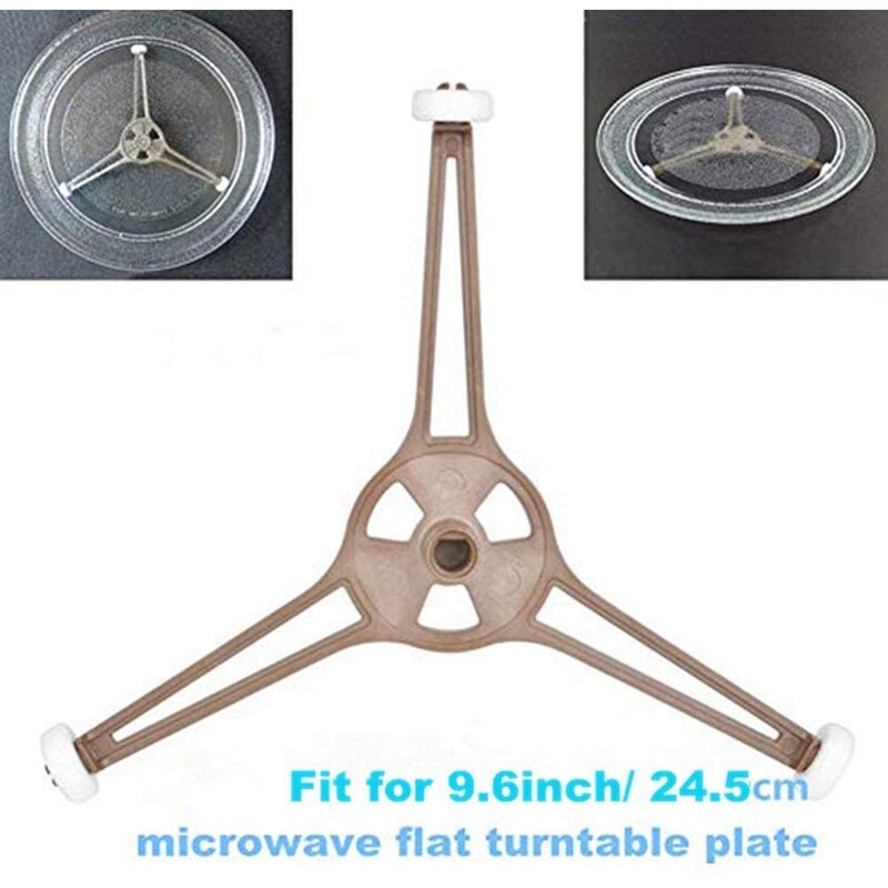 6 piezas plataforma giratoria para microondas anillo Triple brazo bandeja de vidrio soporte guía de rodillos soporte