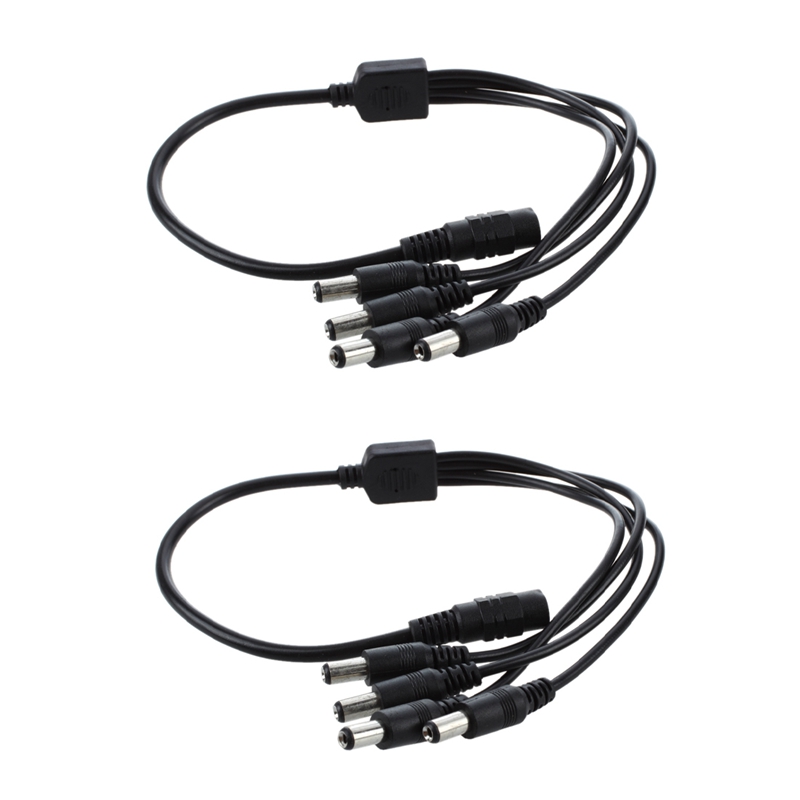 2x 1 to port 4 dc splitter-adapterkabel 4- überwachungskameras