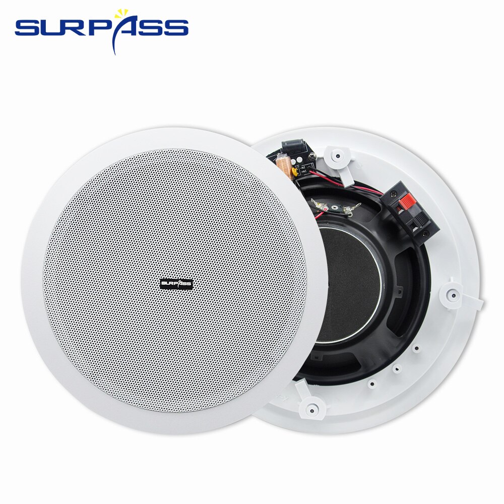 Home Coaxial Input In-ceiling Speaker Systems 8" Meeting Room Background Music Loudspeaker
