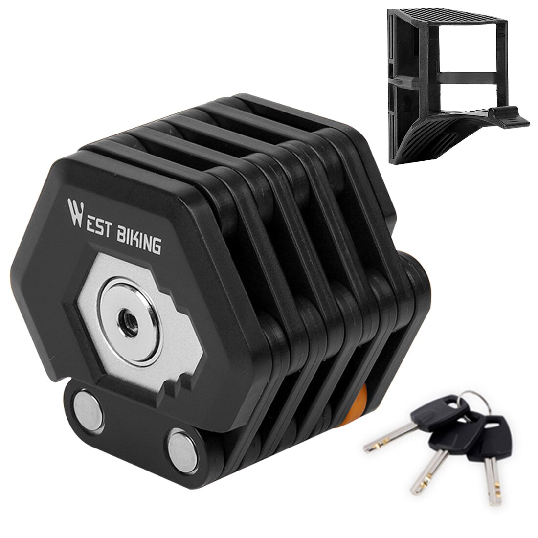 Foldable Bike Hamburg-Lock Bike Bicycle Motorcycles Gates Mini Security Drill Resistant Anti-Theft Security Zinc Alloy Lock: Black