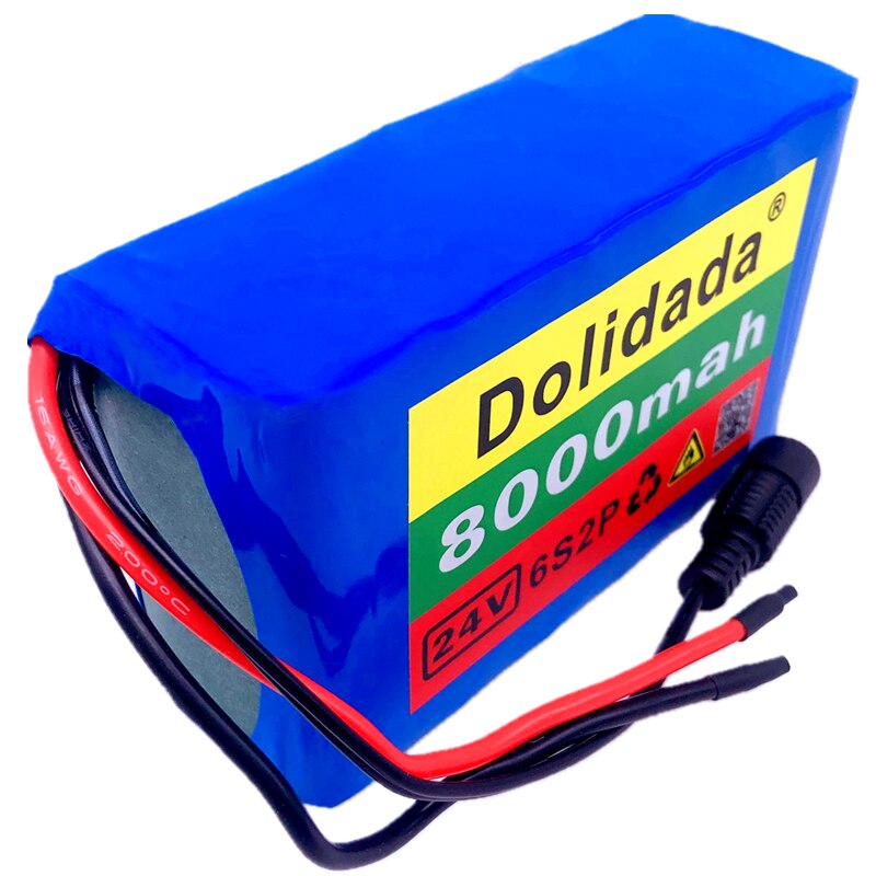 6s2p 24V 8Ah 18650 Battery Lithium Battery 25.2v 8000mAh Electric Bicycle Moped /Electric/Li ion Battery Pack with + charger