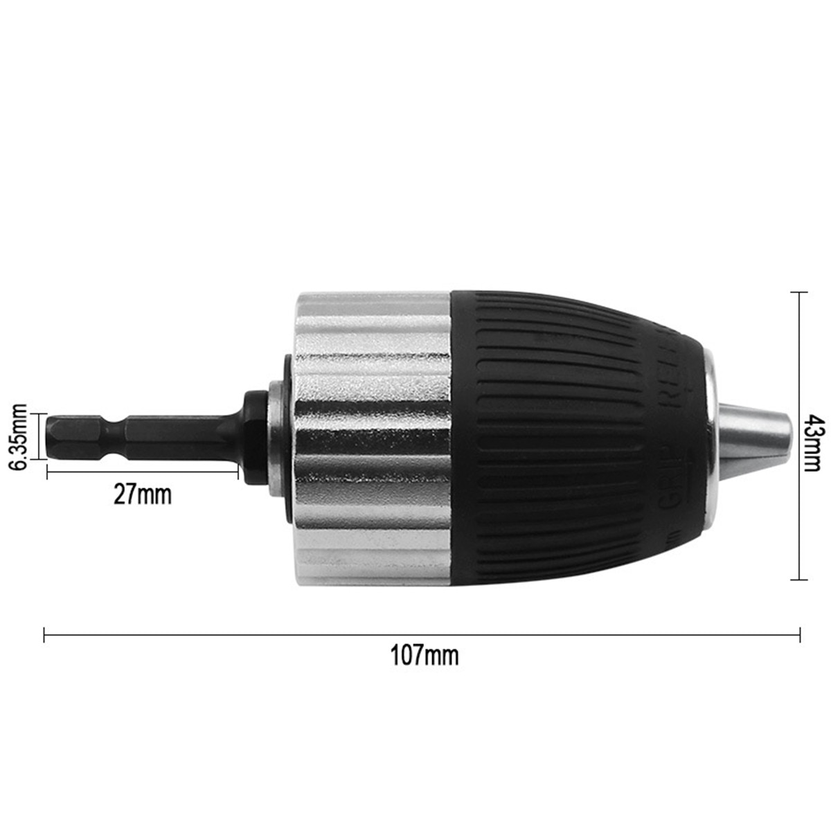 1,5-13mm 3/8-24UNF auto-bloqueo mandril de taladro eléctrico herramienta de controlador accesorios sin llave adaptador impacto vástago hexagonal
