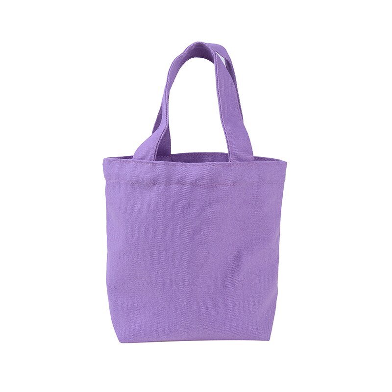 Sac à main en toile de couleur unie sac à provisions pour femme fille sac à Lunch Portable sac de pique-nique sac de rangement pour femme sac 23*21*10cm: Pourpre