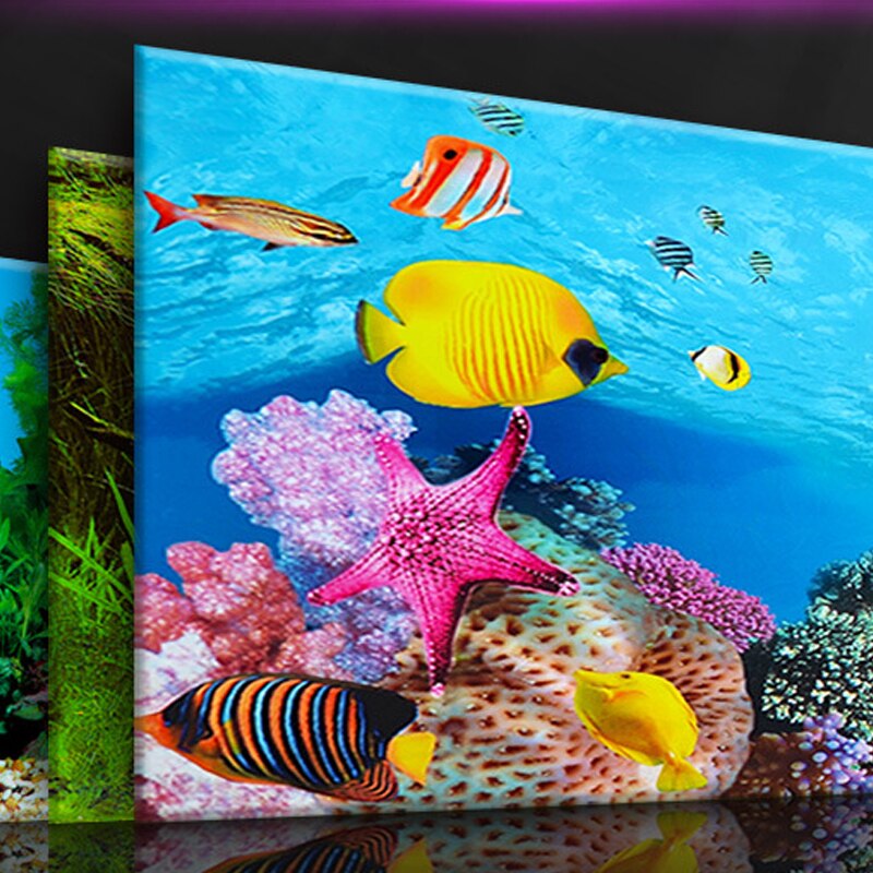 Aquarium fond papier peinture HD image 3D Aquarium papier peint Double face Aquarium décoratif Aquarium autocollant