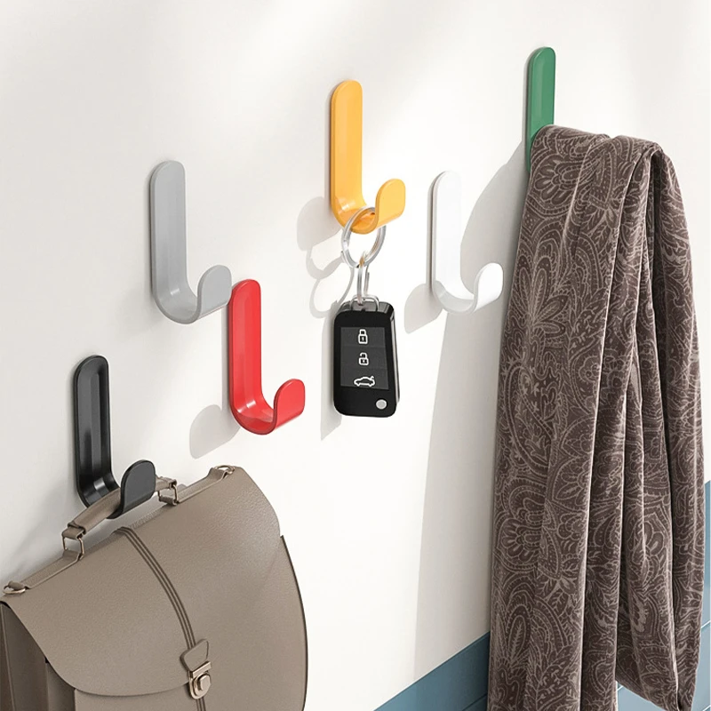 6 stuks zelfklevende enkele badjashaak muurhaken handdoekhaak deurhanger sleuteltas kapstok houder keuken badkamer accessoires