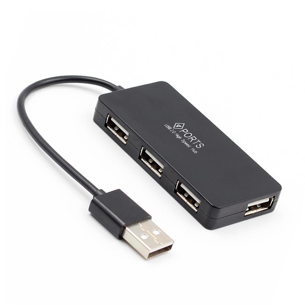 1 Pc High Speed Usb 3.0 Hub Multi Usb Splitter 4 Poorten Expander Adapter Type-C/ Type-een Naar Usb Computer Accessoires Voor Laptop Pc: USB 2.0 Hub Black