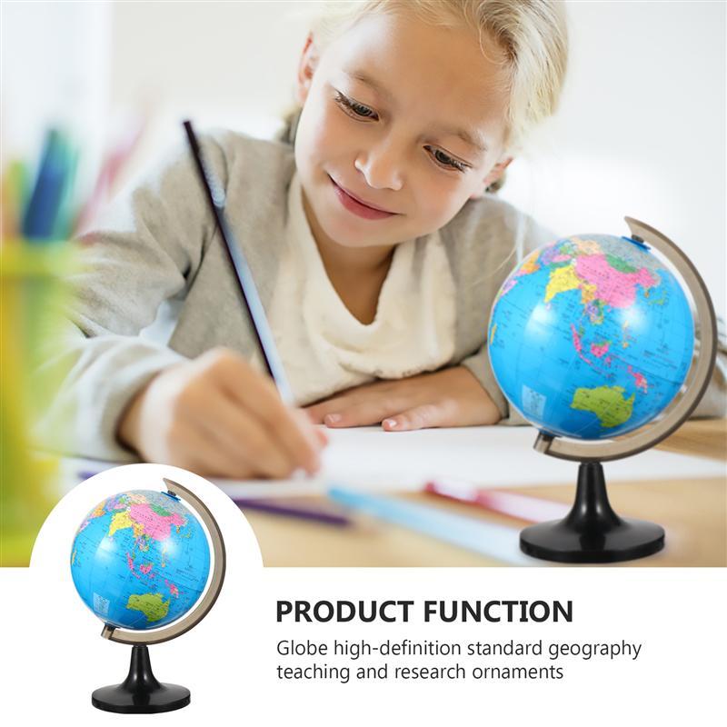 1pc Educational World Globe With Stand Adults Desktop Geographic Globes Research On High Definition Standard Geography Teaching