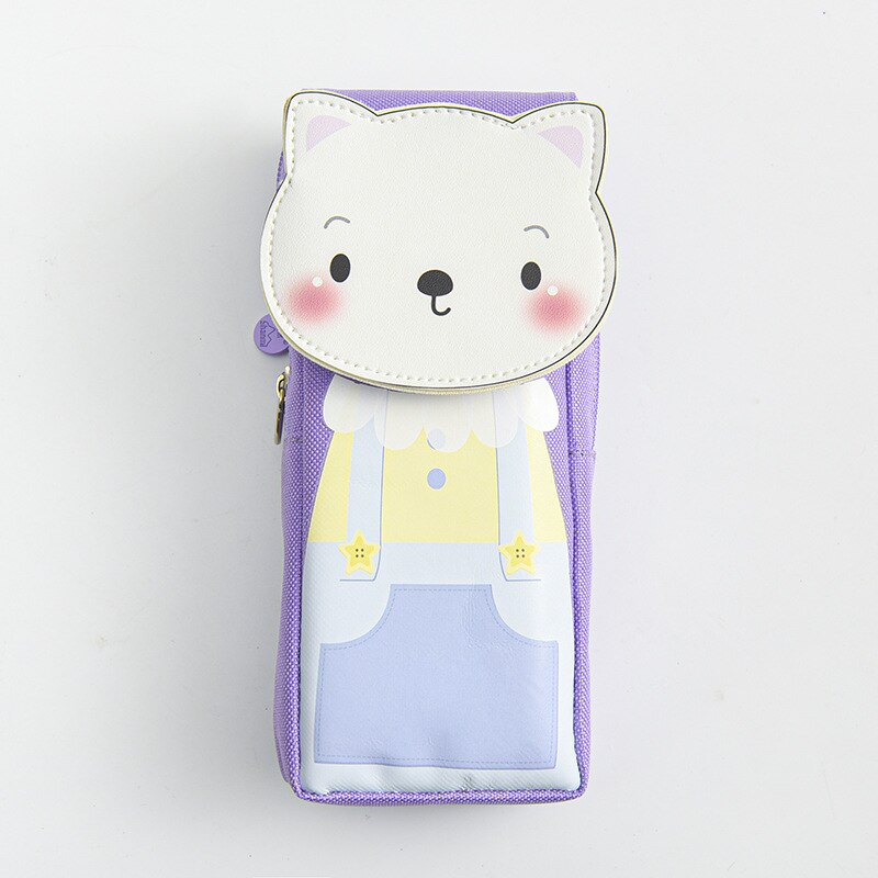 Astuccio per animali Kawaii astuccio per cancelleria in tela astucci per matite per bambini astuccio per penne studente simpatico sacchetto di immagazzinaggio borse per penne grandi: cute gatto