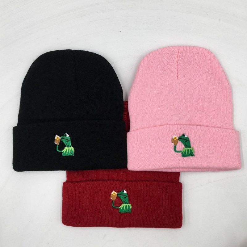 Kikker Uitglijden Thee Winter Hoed Mannen Gebreide Mutsen Unisex Vrouwen Kous Hoed Motorkap Outdoor Sport Ski Hat Cap
