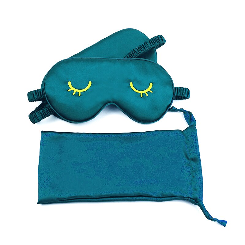1pcs Eye Cover Silk Sleep Eye Mask Relax Sleeping Padded Shade Patch Eyemask Blindfolds Women Men Travel Sleep masks for relax: Dark green