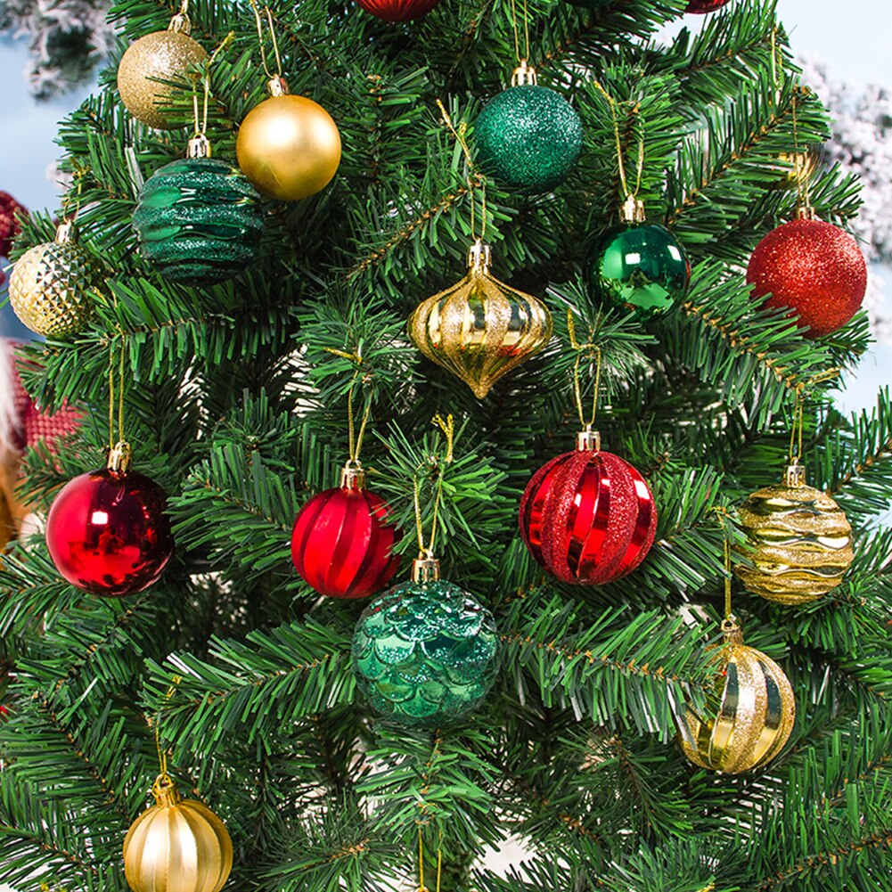 30pcs/set Tree Decor Shatterproof Baubles Wedding Party Glitter Crafts DIY Pendant Ornament Hanging Christmas Ball Home