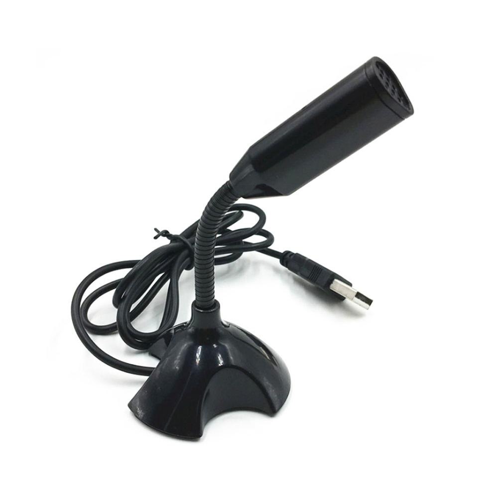 Mini USB Microphone Universal Desktop Speech Microphone Stand Mic With Holder for Desktop PC: Black