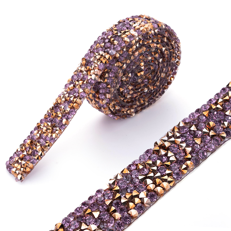 Garniture en strass de 1 mètre, 15mm/20mm, correction à /colle sur résine, ruban à paillettes, utiliser des vêtements, des chaussures, des décorations de robe de mariée: 2MM / Pistolet En Métal