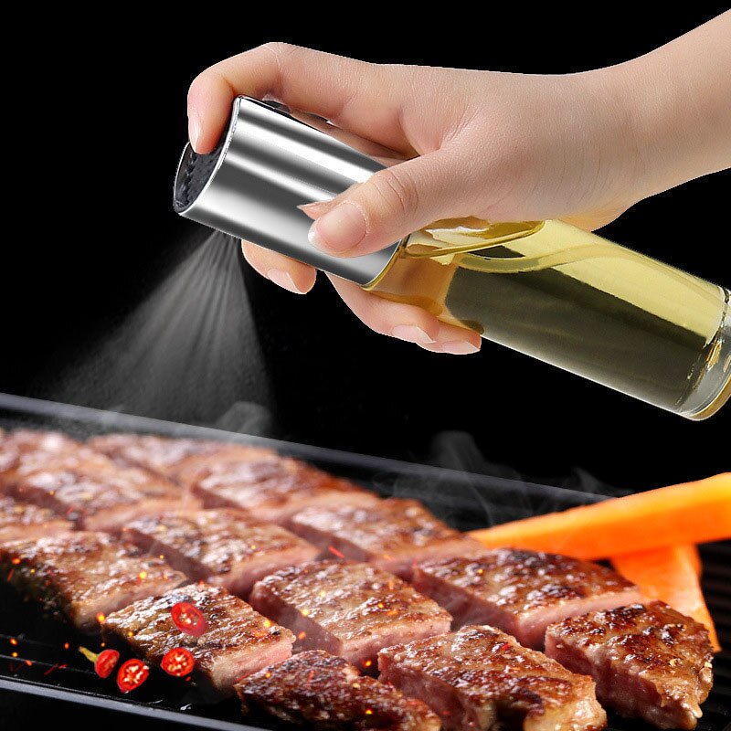Flacone spray da cucina a spinta barbecue bottiglia spray per olio d'oliva bottiglia per condimento aceto salsa di soia spray oliatore strumento per insalata da cucina