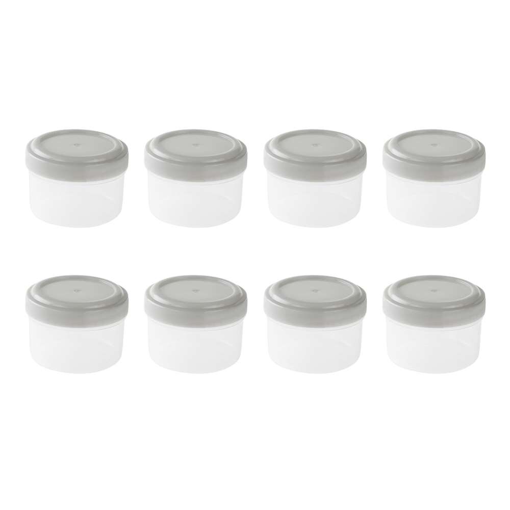 8 stk plastik sauce presse flaske mini krydderi kasse salatdressing containere udendørs bærbar grill krydderikrukke køkkenredskab: Runde 8 stk