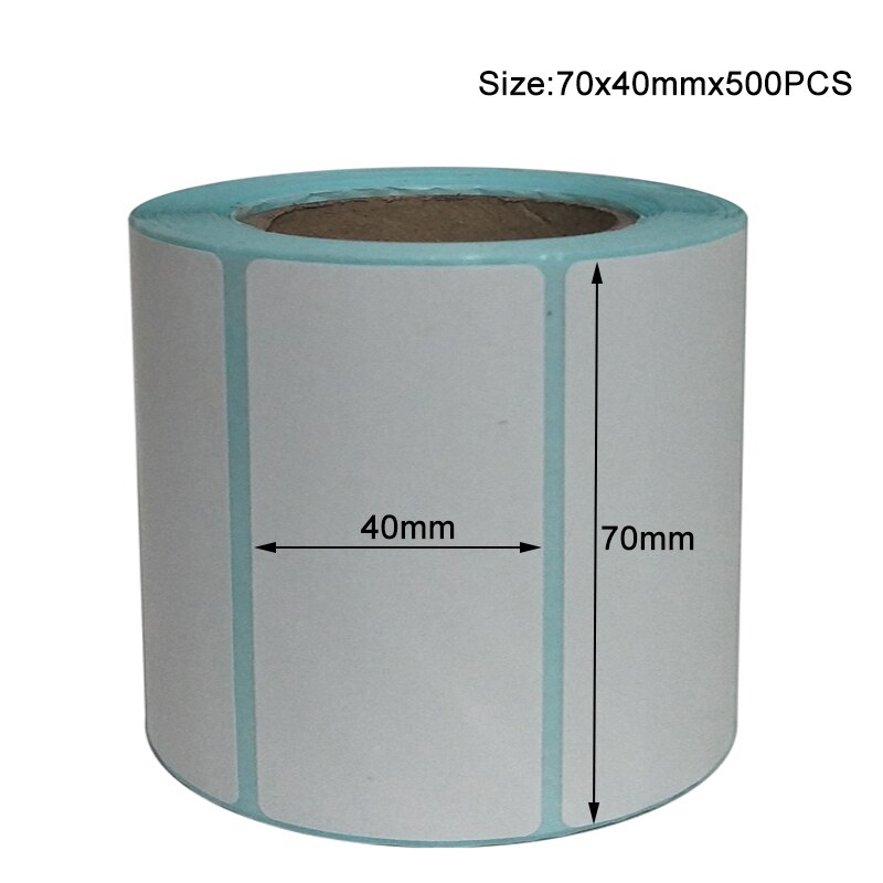 Paper Self Adhesive Thermal White Blank Label Sticker Paper Supermarket Price Blank Label Direct Print Waterproof Print Supplies: 70x40mm-500pcs