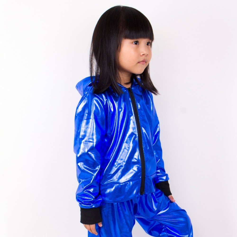 Heroprose Girls Boys Blue Jazz Hip Hop Dance Competition Coat Kid Clothing Clothes Dancing Stage Performance Jacket