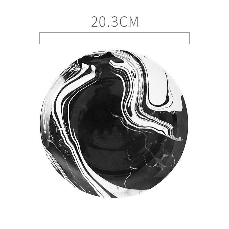 Płyta ceramiczna styl skandynawski kreatywne naczynia stek talerz śniadaniowy oryginalny projekt domowe okrągłe zastawa stołowa ins przybory kuchenne: e-8 cal