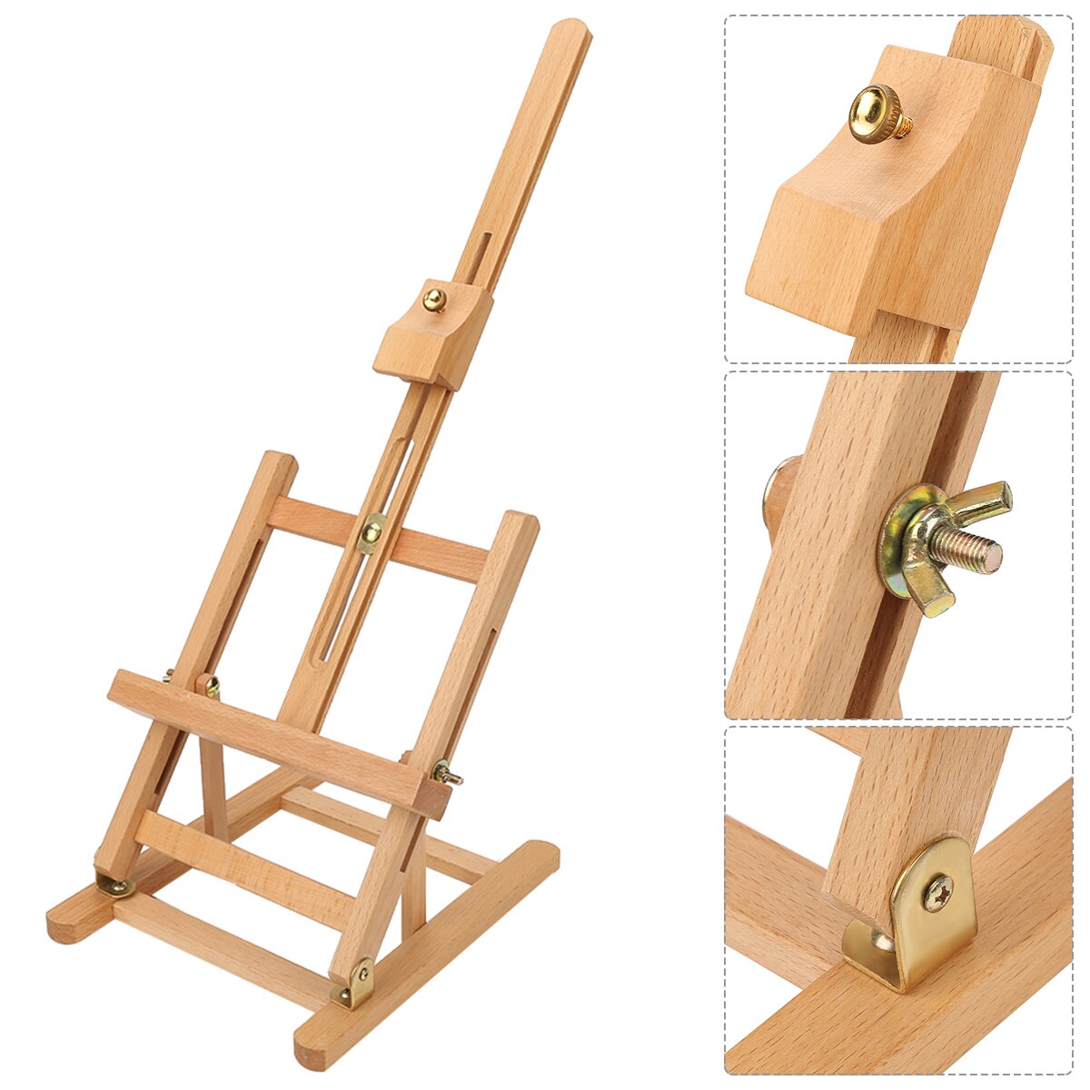 Art Easel Adjustable Height Tabletop Wood Studio Outdoor Folding H-Frame Easels Multifunctional Art Easels Artist Painting Tools