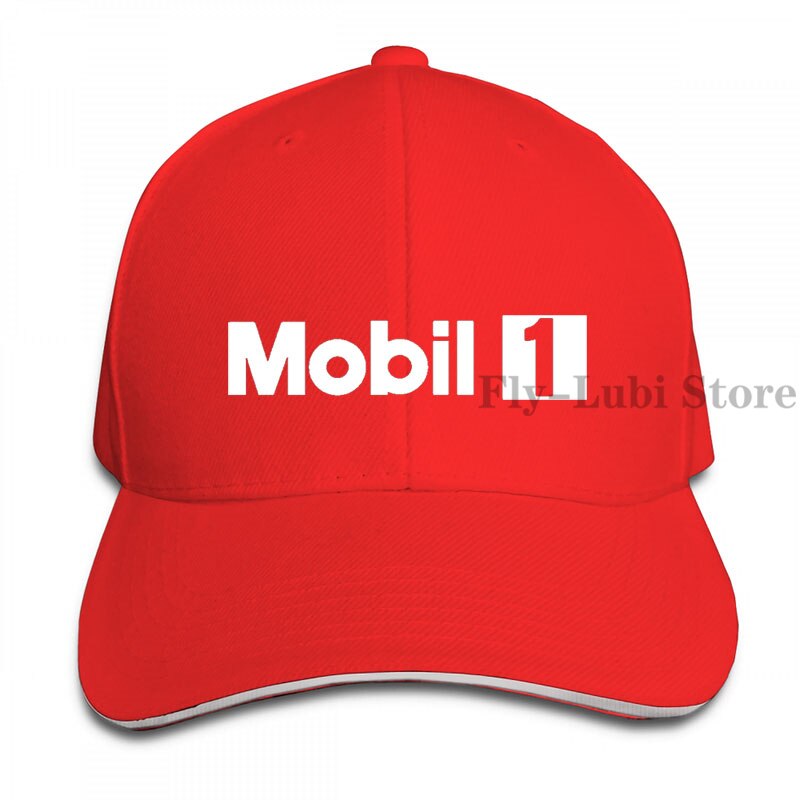 Mobil 1 Baseball cap men women Trucker Hats adjustable cap: 1-Red