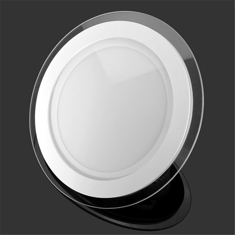 3 fargeskift glass ledet panellampe 6w 9w 12w 18w innfelt ledet downlight soverom lys badelys 110v 220v med sjåfør