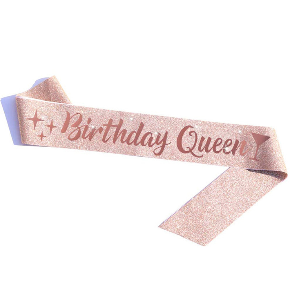 Cinturón de ceremonia con purpurina para niña, correa para de reina de cumpleaños, cinta brillante, suministros para de cumpleaños, accesorios con purpurina, 1 ud.: Gris