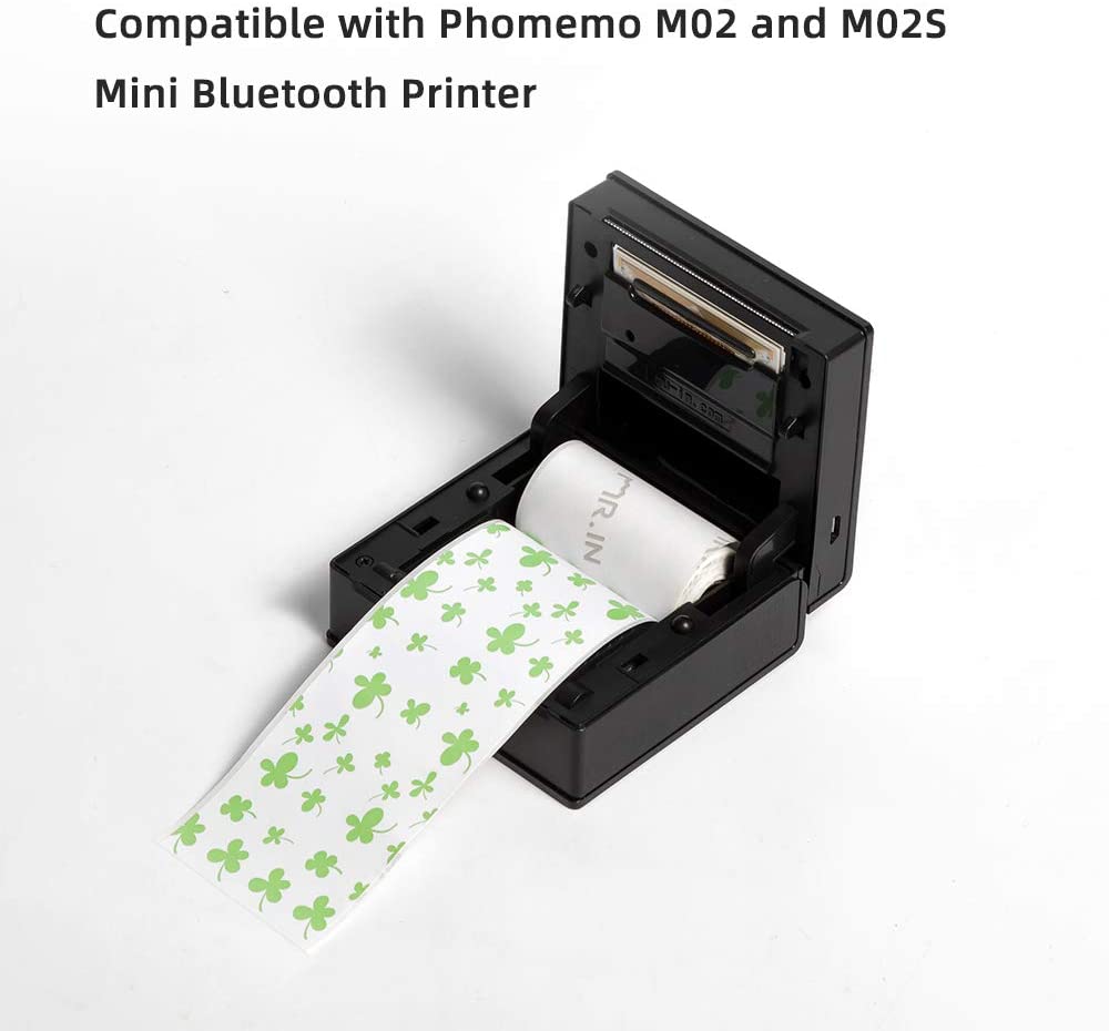 Phomemo firkløver selvklæbende termopapir til phomemo  m02/m02 pro /m02s mini bluetooth lommeprinter