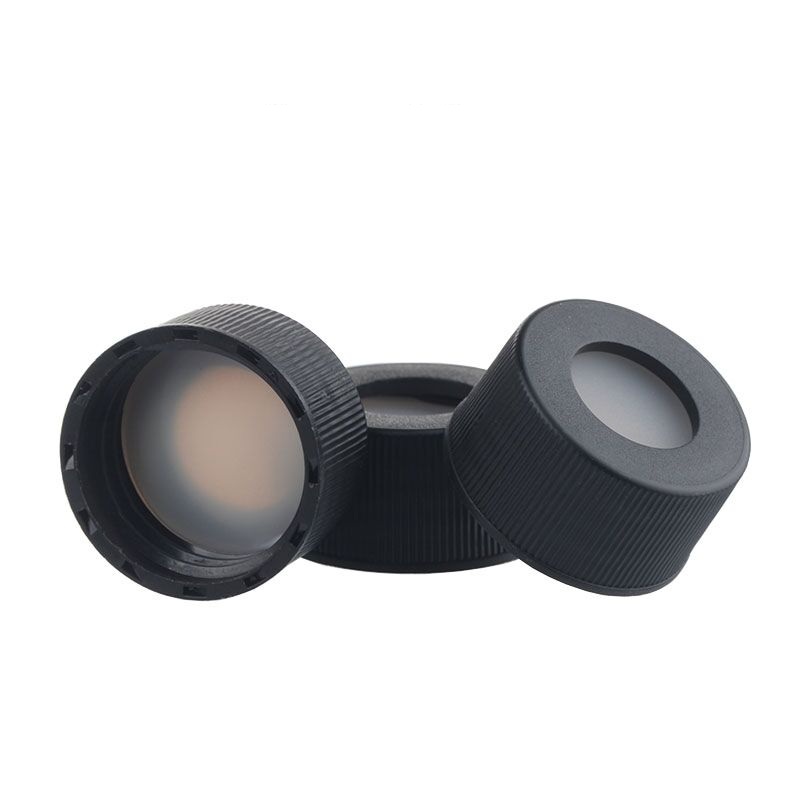 COD Chromatography Vial Cap EPA Storage Bottle Cover 22mm White Open-topped Polypropylene Cap With PTFE/Silicone Septa 100/PK