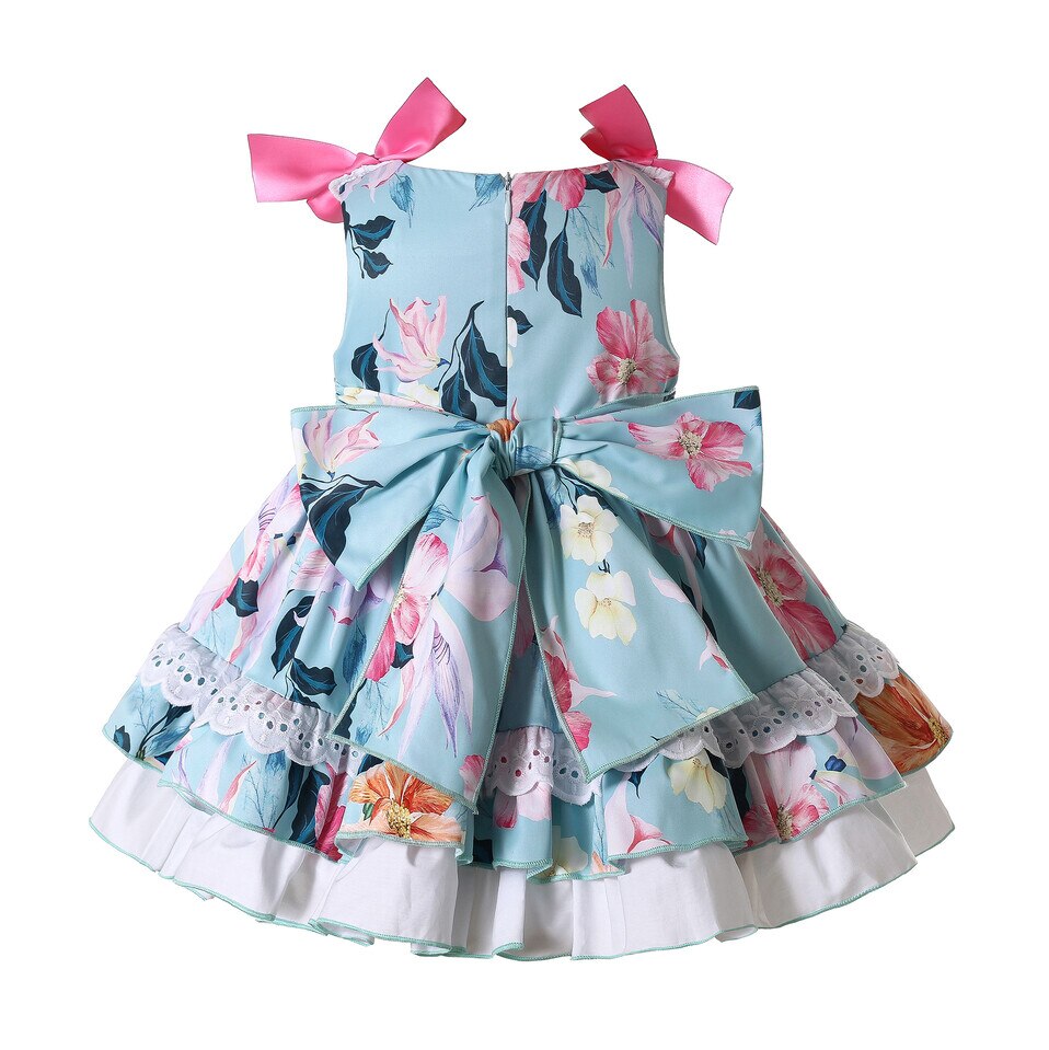 Pettigirl Cute Summer Newborn Infant Flower Girls abiti abiti Casual per 9 12 18 24 mesi neonate e fascia