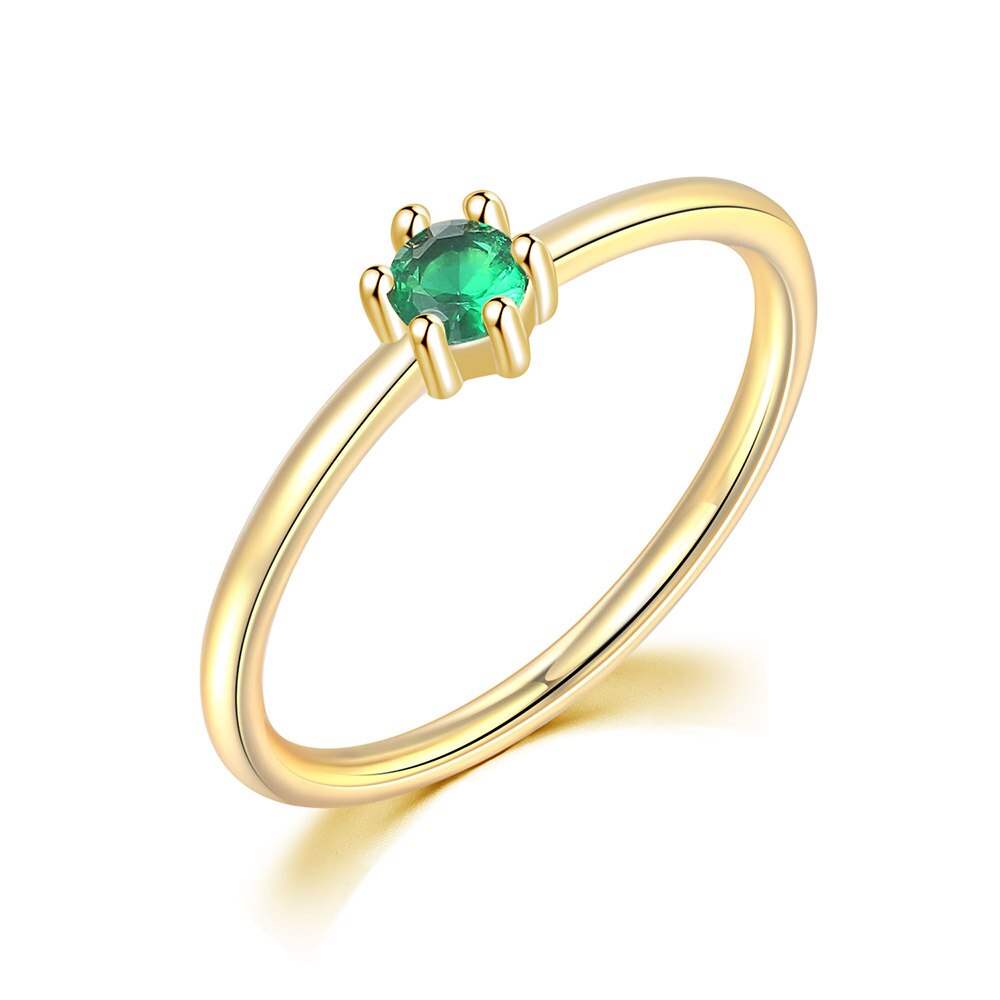 Zhouyang Bruiloft Bruid Ringen Voor Vrouwen Mini Leuke Geel Goud Kleur Zirkoon Engagement Dunne Ring Sieraden Sieraden R112: 8 / GRIJS