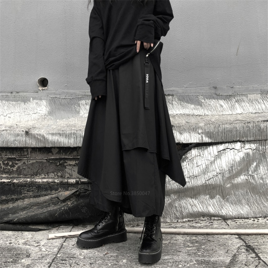Kimono de estilo japonés para hombre y mujer, pantalón estilo Harem, Haori, Vintage, holgado, negro, cruzado, pierna ancha que combina con todo, disfraz Samurai