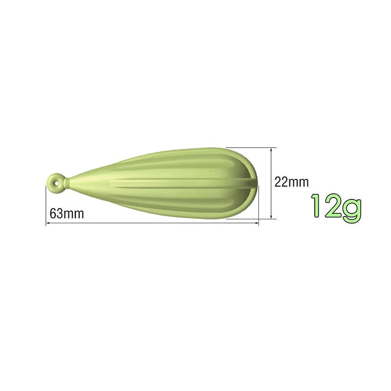 Bouchon de pratique de pêche, en caoutchouc, adapté aux enfants, 6 tailles: LUMINOUS YELLOW12G