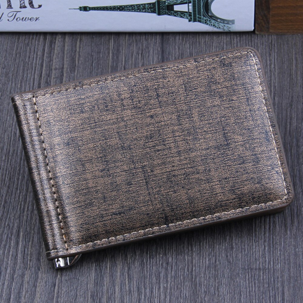 Casual Men's Wallets Men Bifold Business Leather Wallet ID Credit Card Holder Purse Pockets Credit Card Holder Business Male #