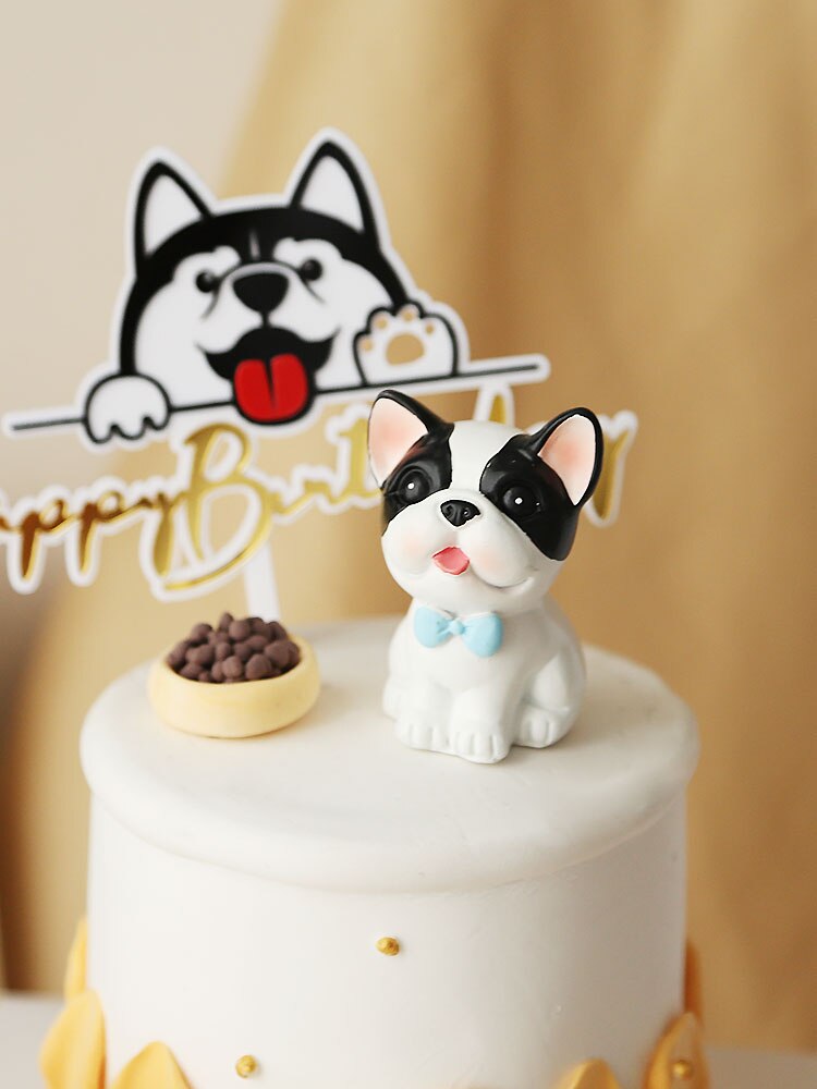 It's My Bark Day Bone Dog's Happy Birthday Acrylic Cake Topper for Dog Pet's Party Cake Decoration Baking Supplies Decor