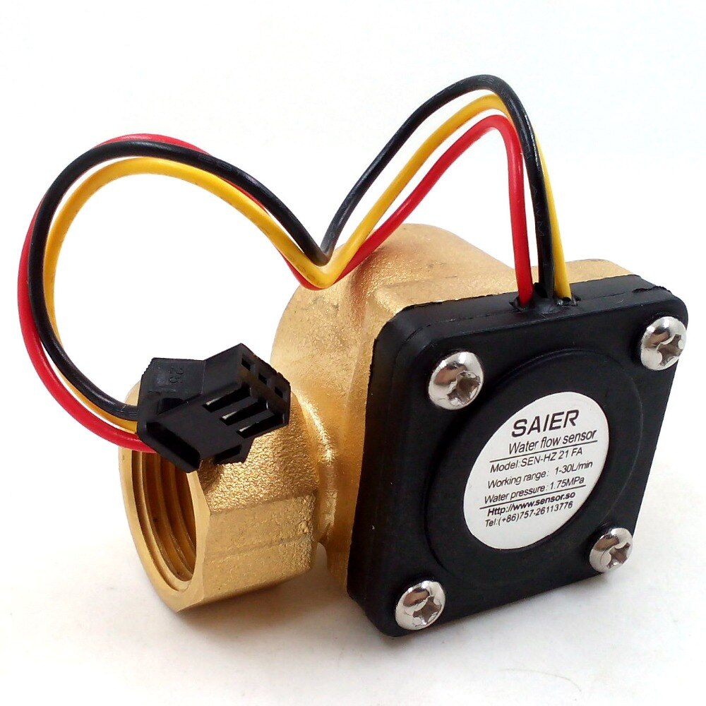 Flow Meter Switch Control Counter Indicator Hall Flow level sensor Flowmeter Water Heater DN15 G1/2&#39;&#39; Brass