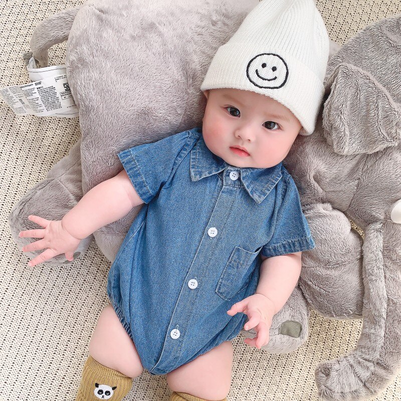 Pelele de verano para bebé recién nacido, ropa de Color sólido, peleles de algodón de manga corta, pelele para niño de 0 a 24 meses