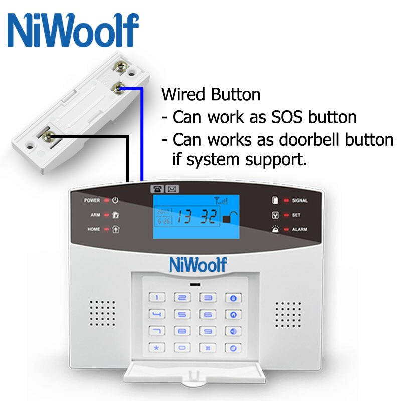 2 Pcs Wired Panic Button For Home Alarm System Wired Door Bell Button if system support, Cable Buttons For Access control system