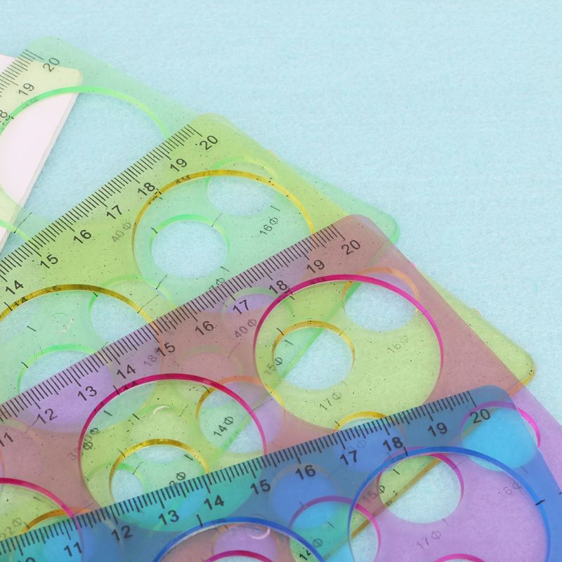 Règle de gabarit géométrique, 1 pièce, cercles en plastique, pochoir, outil de dessin, papeterie pour étudiant