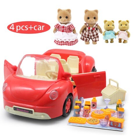 Simulazione per bambini famiglia di animali della foresta 1:12 mobili per case delle bambole figura carina coniglio in miniatura bambine giocattoli regali: 5