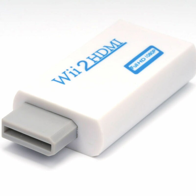Voor Wii Naar Hdmi Hd Video Upscaling Converter 3.5Mm Adapter Wit + Hdmi Kabel 720P 1080P