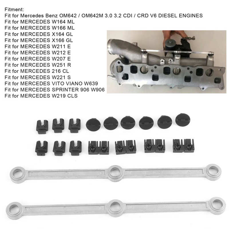 Coche múltiple de admisión remolino corredor varilla de conexión 6420907737 apto para Mercedes Benz W164 ML/W166 ML OM642 motor 6420905437