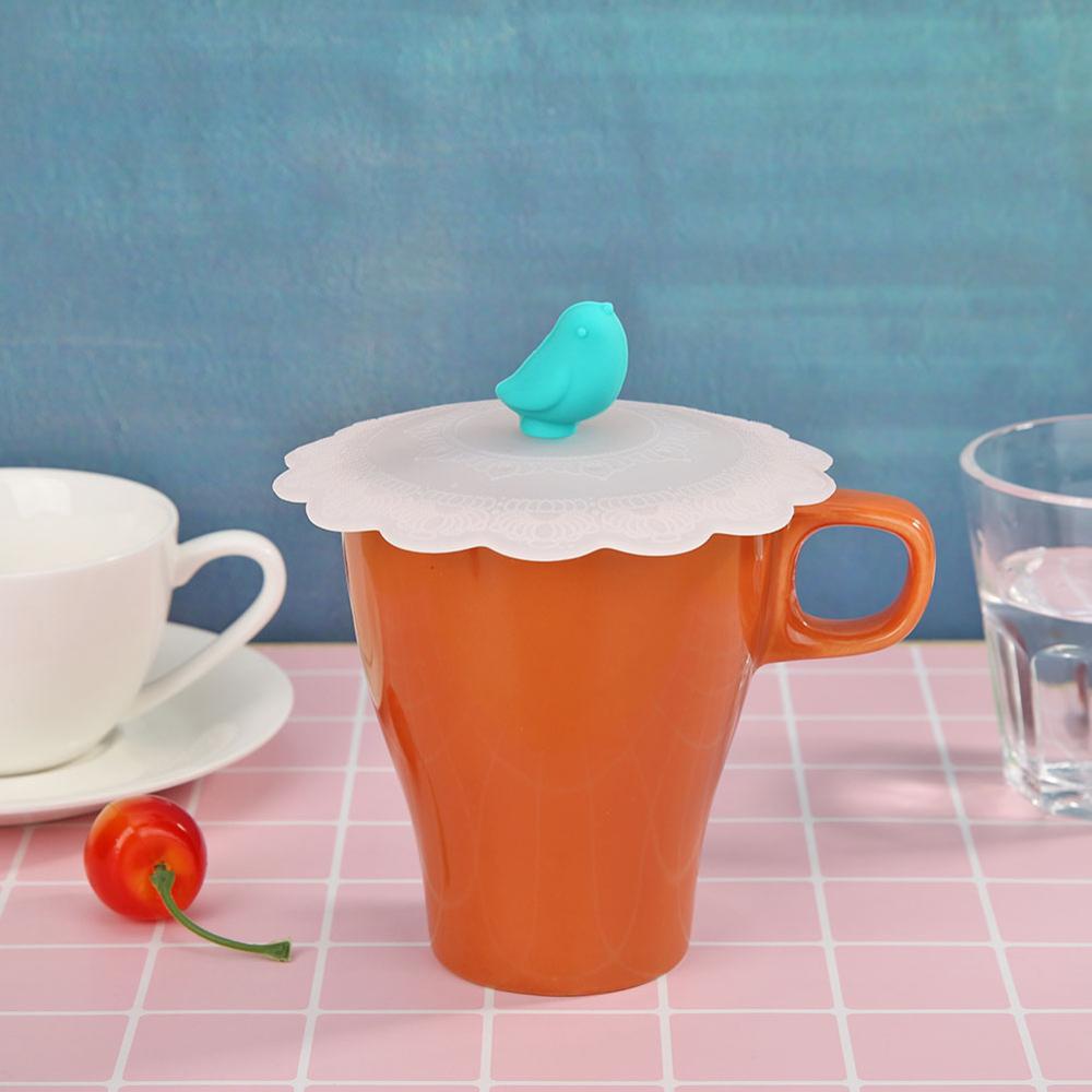 Reusable Cute Silicone Cup Cover Heat Resistant Sealed Leakproof Cups Lid Cute Anti-dust Bowl Tea Cup Lids Diameter 10cm: 8