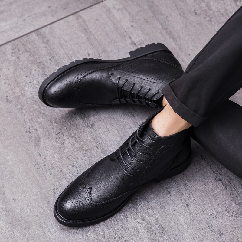 Chaussures en cuir pour hommes, mocassins brogue à lacets, mocassins souples de , à bout pointu, tendance, chaussures oxford décontractées