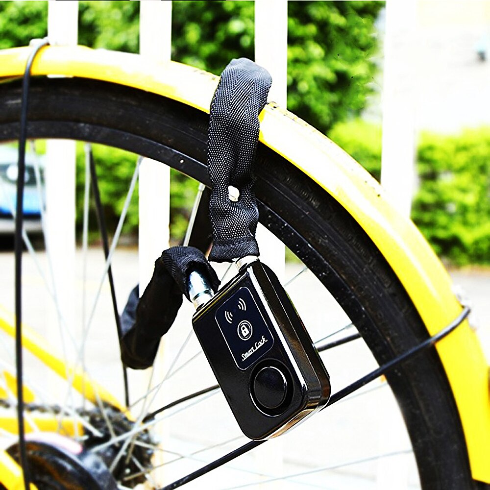 Mobile Phone App Control Smart Chain Lock Waterproof Anti-theft Bicycle Scooter Motorcycle Helmet Bluetooth Lock 110dB Alarm
