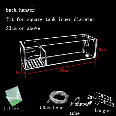 Filtre externe suspendu pour aquarium, équipement de filtration pour plantes et poissons: 22cm